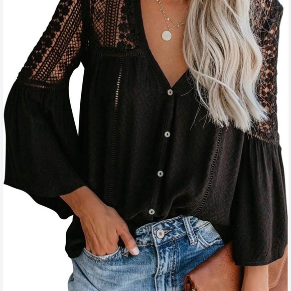 Farysays Tops - Farysays lace detail top